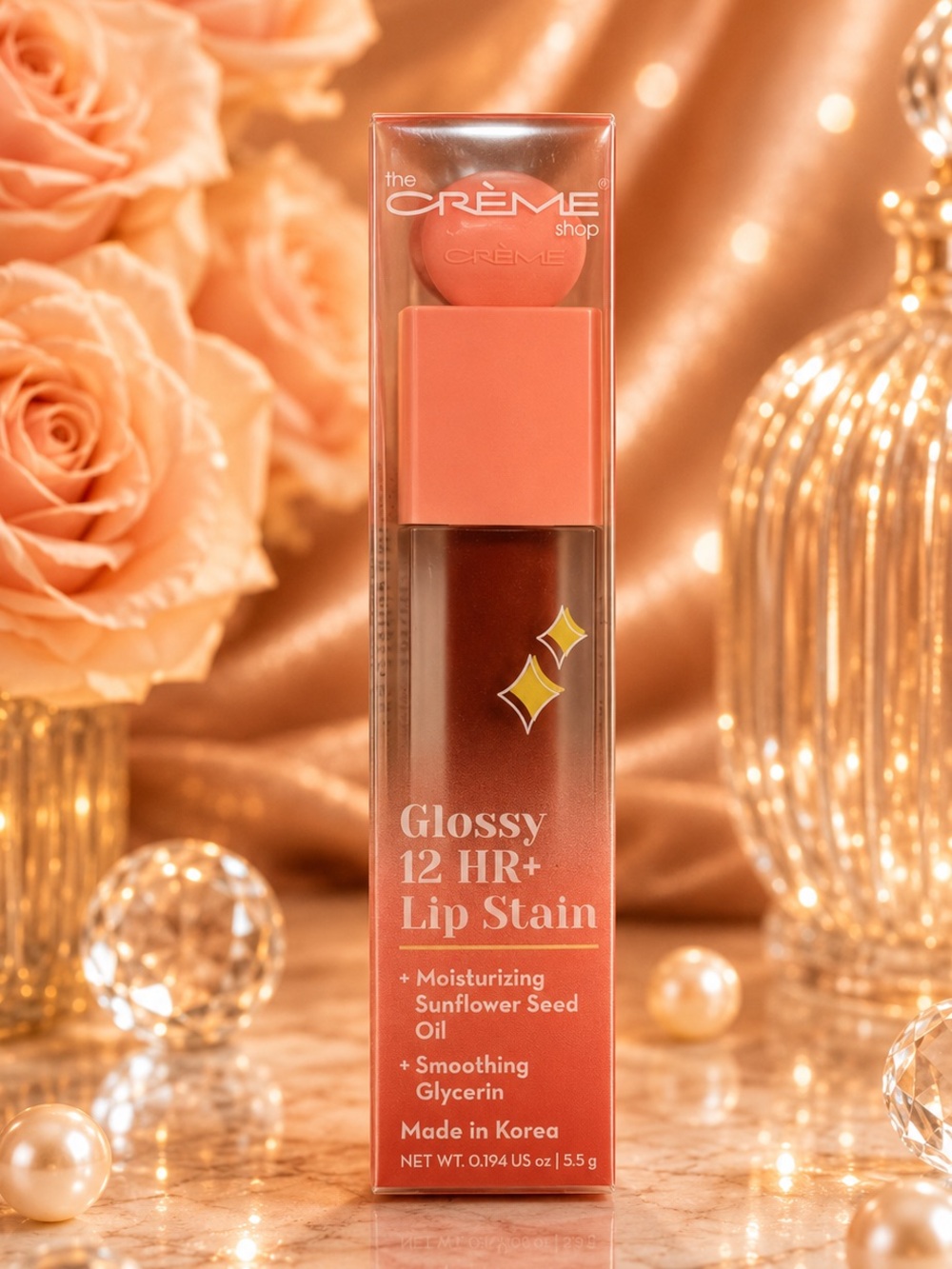 The Creme Shop Glossy 12 HR + Lip Stain - Cherub